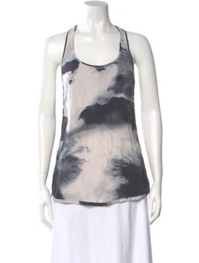 Pre-owned Helmut Lang Tie-dye Print Crew Neck Top In White