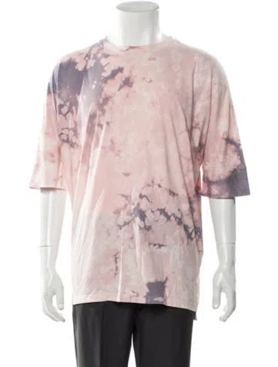 Pre-owned Helmut Lang Tie-dye Print Crew Neck T-shirt In Pink