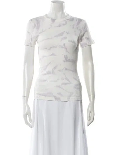 Pre-owned Helmut Lang Tie-dye Print Crew Neck T-shirt In White