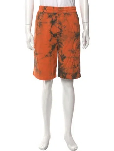 Pre-owned Helmut Lang Tie-dye Print Jogger Shorts In Orange