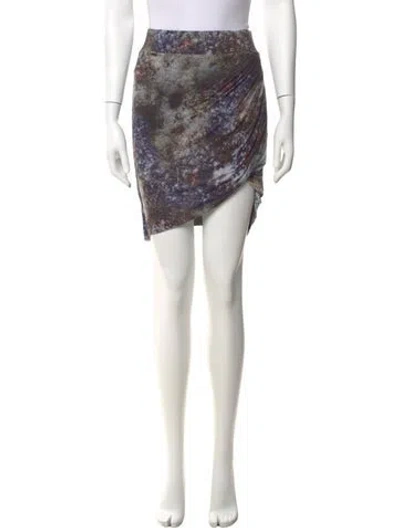 Pre-owned Helmut Lang Tie-dye Print Knee-length Skirt In Blue