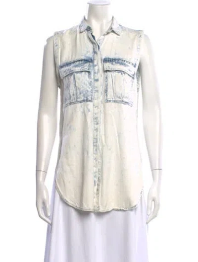 Pre-owned Helmut Lang Tie-dye Print Long Dress In White
