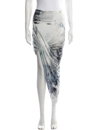 Pre-owned Helmut Lang Tie-dye Print Long Skirt In Blue