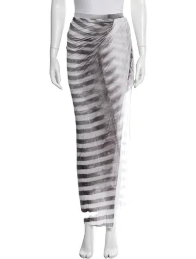Pre-owned Helmut Lang Tie-dye Print Long Skirt In Gray