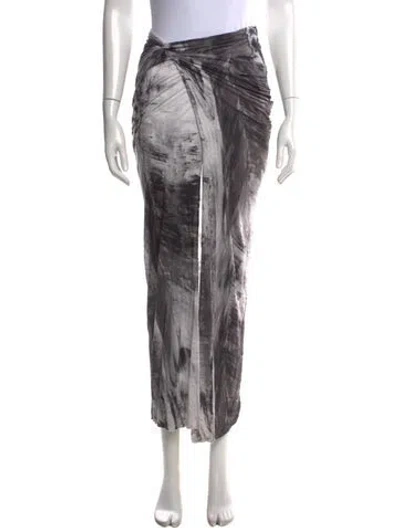 Pre-owned Helmut Lang Tie-dye Print Long Skirt In Gray
