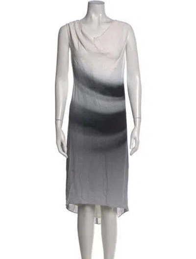 Pre-owned Helmut Lang Tie-dye Print Midi Length Dress In Gray