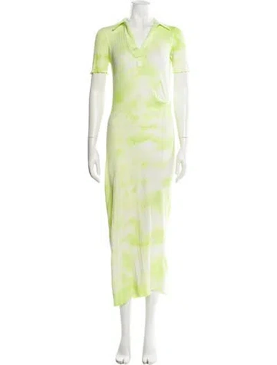 Pre-owned Helmut Lang Tie-dye Print Midi Length Dress In Green