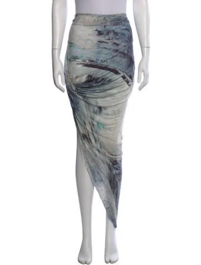 Pre-owned Helmut Lang Tie-dye Print Midi Length Skirt In Blue