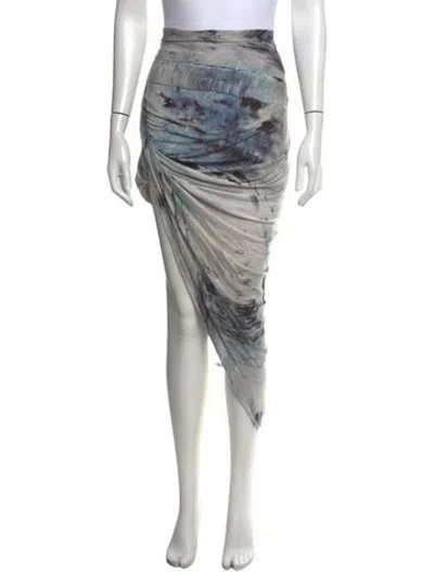 Pre-owned Helmut Lang Tie-dye Print Midi Length Skirt In Blue