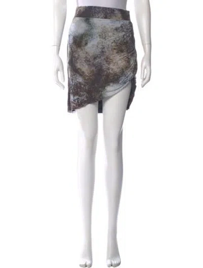 Pre-owned Helmut Lang Tie-dye Print Mini Skirt In Blue