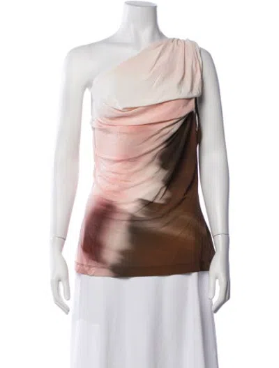 Pre-owned Helmut Lang Tie-dye Print One-shoulder Top In Multicolor