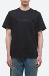 Helmut Lang Relaxed Fit Crew Neck T-shirt With Embossed Logo In Black