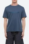 Helmut Lang Short Sleeve Logo Tee In Deep Sea