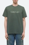 Helmut Lang Tonal Embroidered Logo T-shirt In Olive - F0x