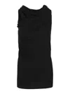 Helmut Lang Asymmetric Sleeved Draped Top With Embroidered Detail In Black