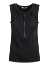 Helmut Lang Drawstring Sleeveless Top In Black