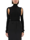 Helmut Lang Air Cut-out Turtleneck Jumper In Black