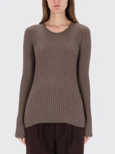 Helmut Lang Open-back Ribbed Top In Brown