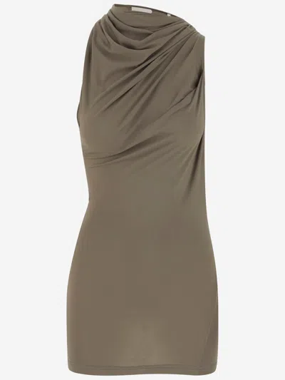 Helmut Lang Khaki Sleeveless Wind Top In Green