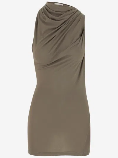 Helmut Lang Khaki Sleeveless Wind Top In Green