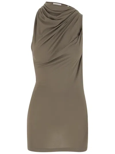 Helmut Lang Khaki Sleeveless Wind Top In Green