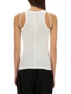Helmut Lang Strap Racer Tank In White