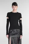 Helmut Lang Slashed Mini Dress Cut-out Sleeves In Black
