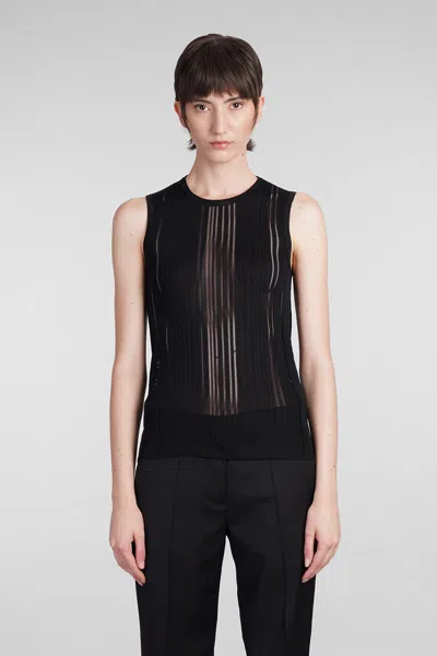 Helmut Lang Topwear In Black Viscose