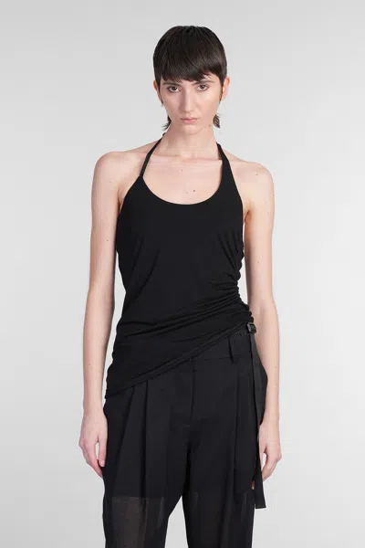 HELMUT LANG TOPWEAR IN BLACK WOOL AND POLYESTER