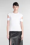 Helmut Lang "slashed Shrunken" T-shirt In White