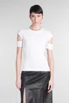 Helmut Lang "slashed Shrunken" T-shirt In White