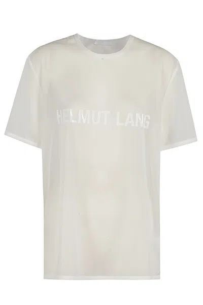 Helmut Lang Logo Crew Neck Slim Fit T-shirt In White