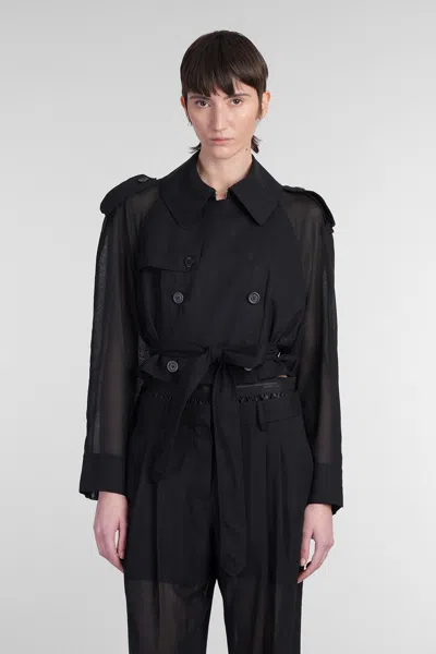 Helmut Lang Trench In Black Wool
