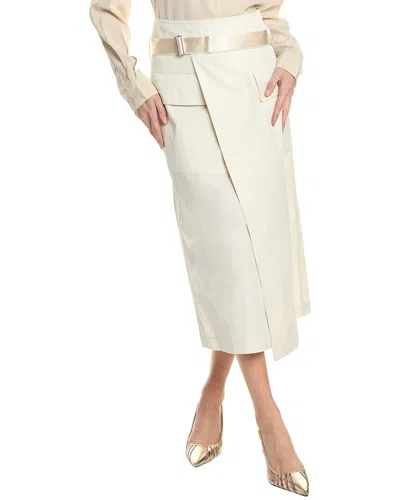 Helmut Lang Trench Skirt In White