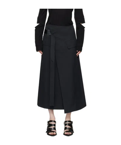 Helmut Lang Trench Wrap Skirt In Black