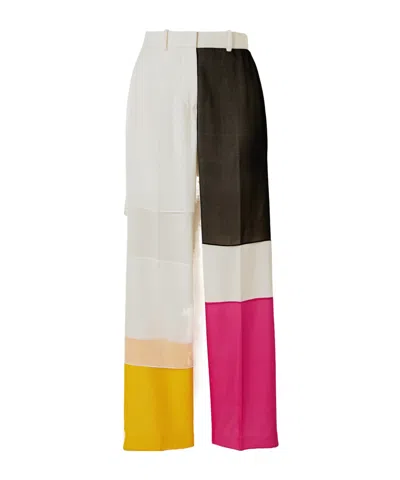 Helmut Lang Trimmed Stretch-satin Straight-leg Pants In Multi