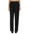 Helmut Lang Tapered Wool Twill Straight Leg Pants In Black