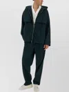 Helmut Lang Hooded Jacket With Front Pockets And Adjustable Cuffs In Black