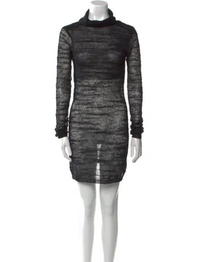 Pre-owned Helmut Lang Turtleneck Knee-length Dress In Black