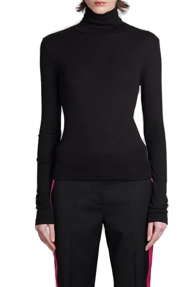 Helmut Lang Turtleneck Knitted Top In Black