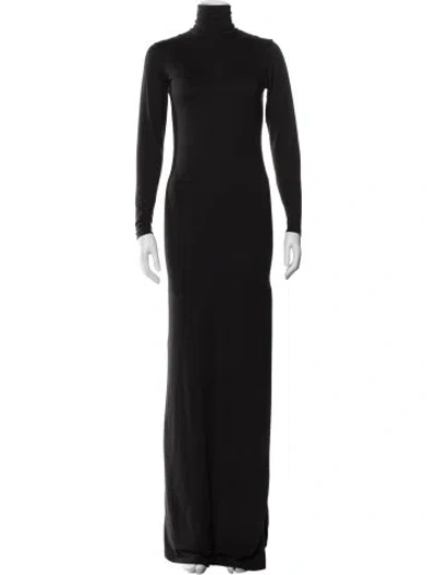 Pre-owned Helmut Lang Turtleneck Long Dress In Black