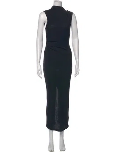 Pre-owned Helmut Lang Turtleneck Long Dress In Blue