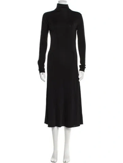 Pre-owned Helmut Lang Turtleneck Long Dress W/ Tags In Black