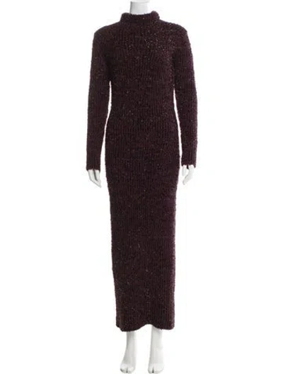 Pre-owned Helmut Lang Turtleneck Long Dress W/ Tags In Purple