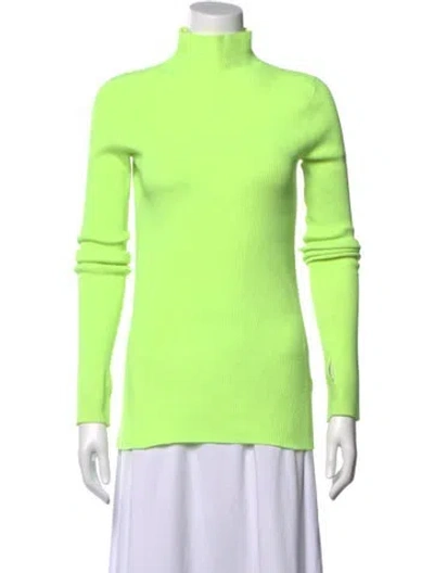 Pre-owned Helmut Lang Turtleneck Long Sleeve Top In Green