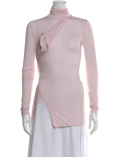 Pre-owned Helmut Lang Turtleneck Long Sleeve Top In Pink