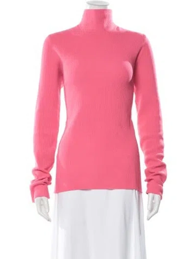 Pre-owned Helmut Lang Turtleneck Long Sleeve Top In Pink