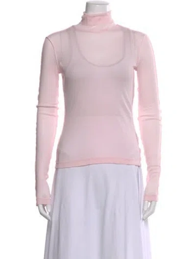 Pre-owned Helmut Lang Turtleneck Long Sleeve Top In Pink