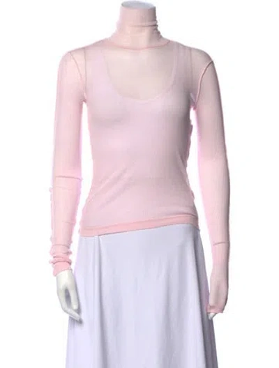 Pre-owned Helmut Lang Turtleneck Long Sleeve Top In Pink