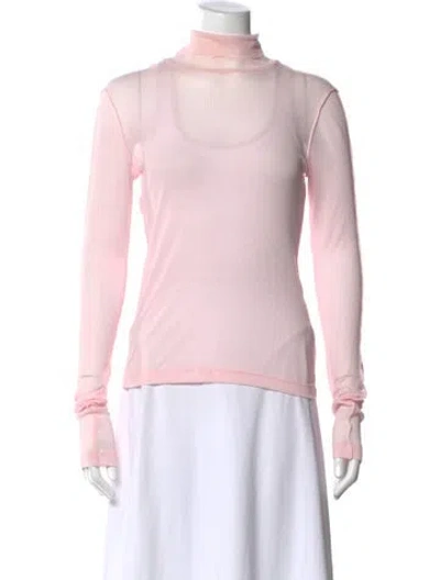 Pre-owned Helmut Lang Turtleneck Long Sleeve Top In Pink